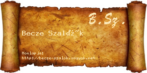 Becze Szalók névjegykártya